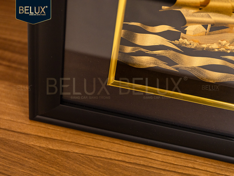 Tranh Thuyền Dát Vàng 24k 58x36cm